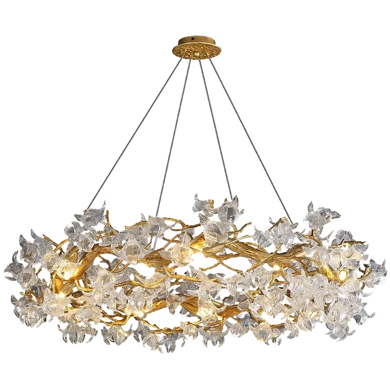 Decorbites™ Kapokblüten-Glas-Kristall-Kronleuchter für Wohnzimmer Esszimmer Schlafzimmer