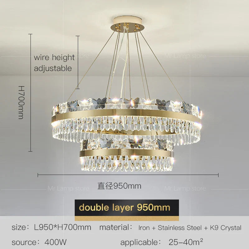Decorbites™ Kristall-Schmetterlings-Wohnzimmerlampe: Luxuriöse postmoderne Beleuchtung für das Esszimmer