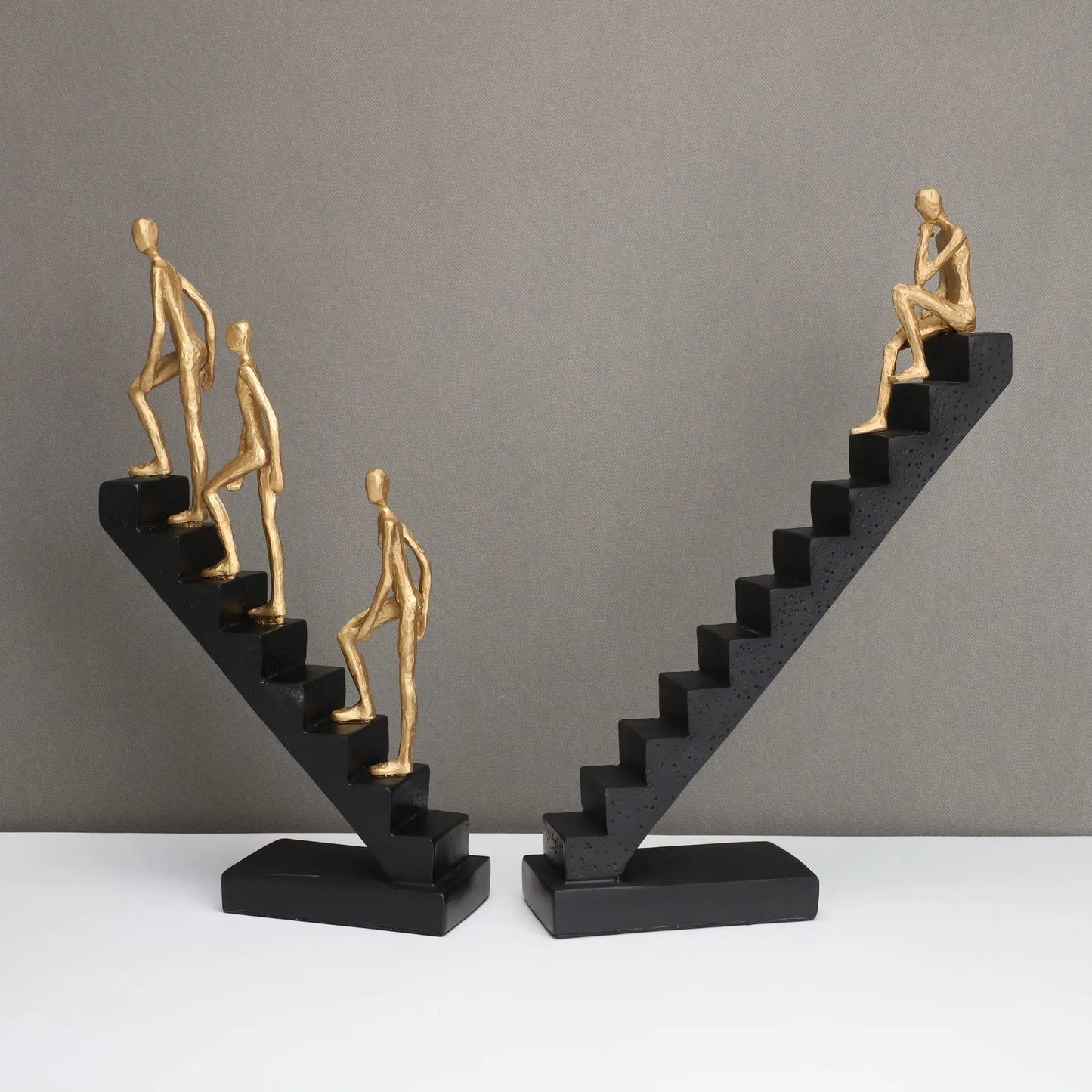 Decorbites™ Goldener Mann-Kletterer-Treppenhaus-Abstrakte-Skulptur-Heimdekoration-Ornamente