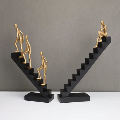 Decorbites™ Goldener Mann-Kletterer-Treppenhaus-Abstrakte-Skulptur-Heimdekoration-Ornamente