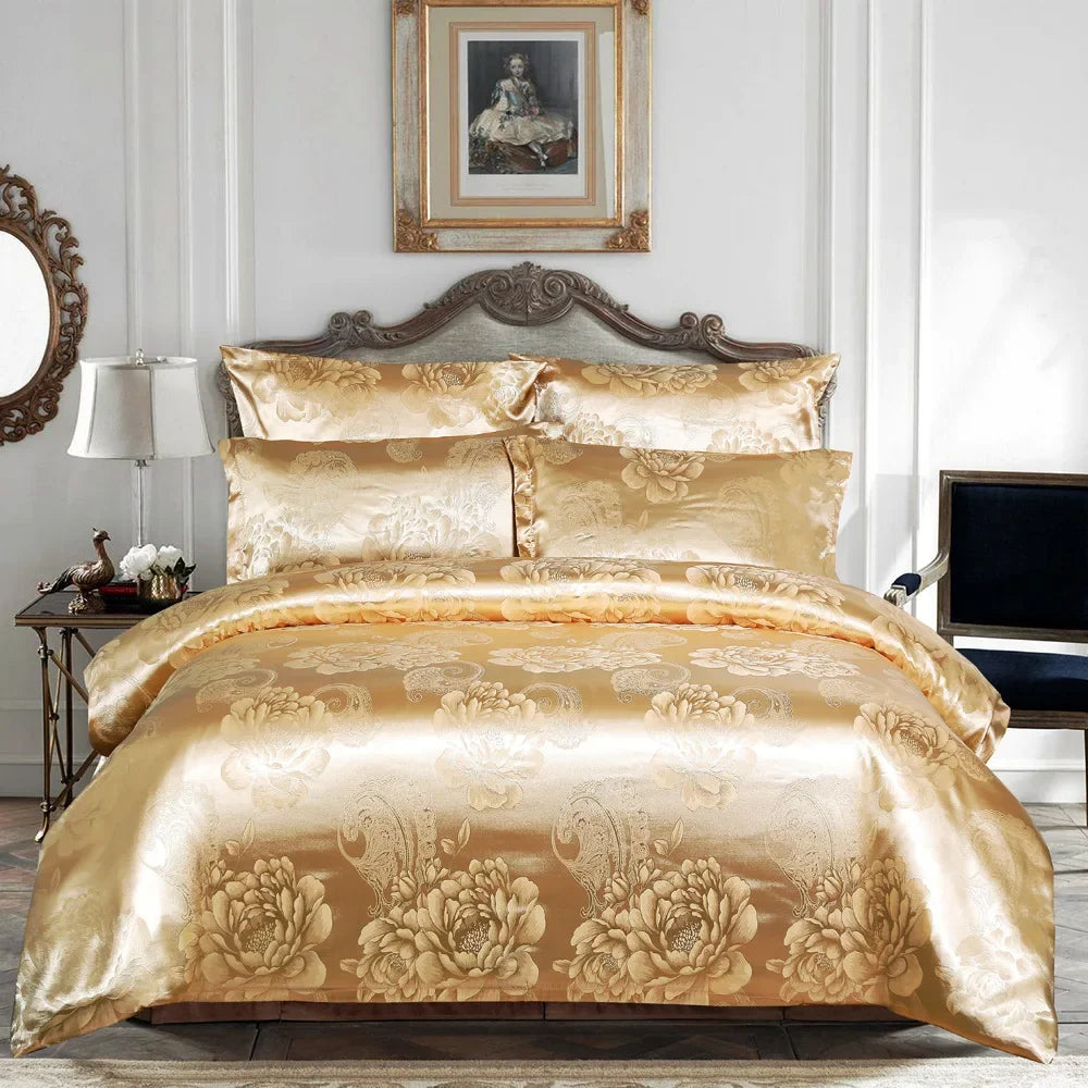 Decorbites™ Jacquard-Luxus-Bettwäsche-Set - King-Size-Daunenbettdecke & Bettdecken - Hochwertige Heimtextilien