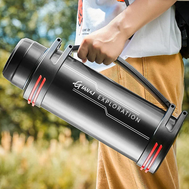 Decorbites™ Isolierte Edelstahl-Wasserflasche mit großer Kapazität, Flasche für Outdoor und Reisen, Becher