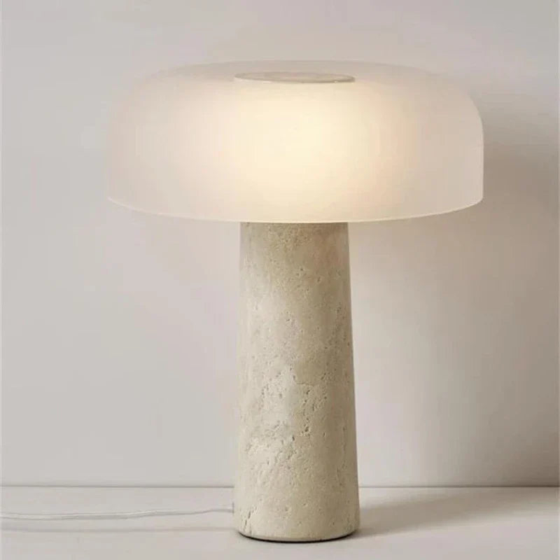DecorBites™ Cream Marble Table Lamp: Modern LED Bedroom Lighting Fixture