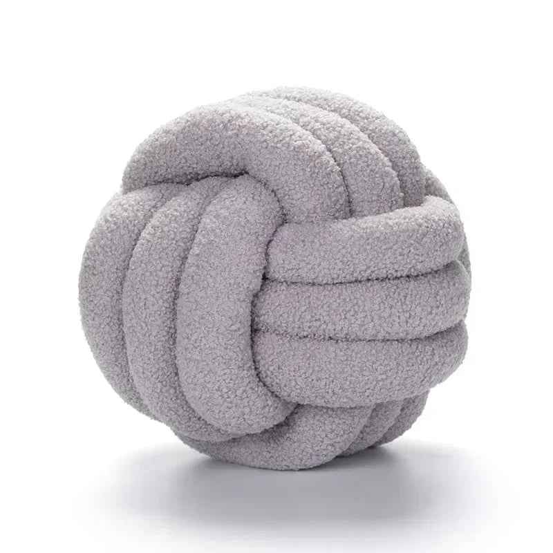 Decorbites™ Lamm-Fleece-Sofabettkissen, hochwertige verknotete Ballkissen für elegante Wohnzimmerdekoration