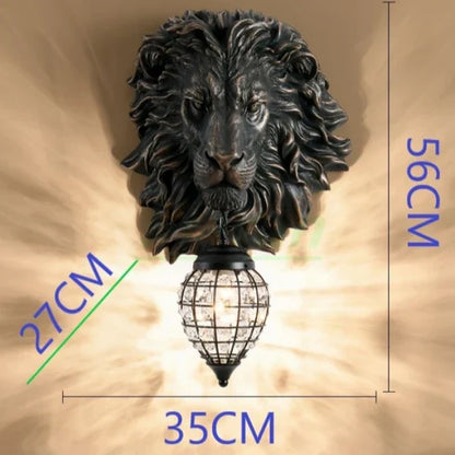 Decorbites™ Löwenkopf-Harz-Wandlampe: Europäischer Stil Wohnzimmerleuchte für die Hausdekoration
