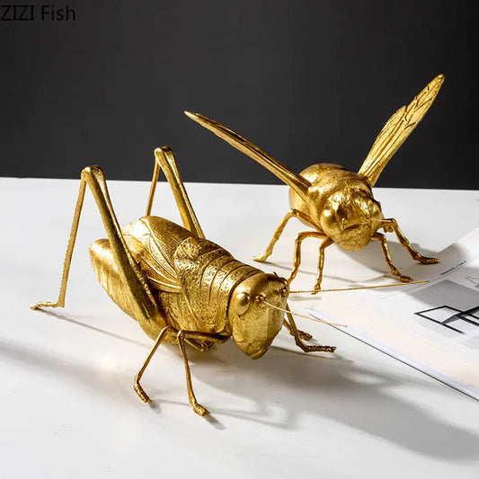 Decorbites™ Goldene Honigbiene Insektenstatue Schreibtischdekoration für das Wohnzimmer