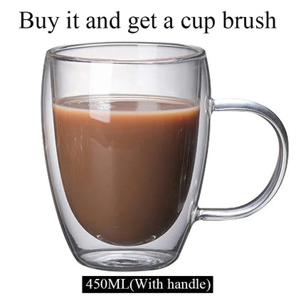 Decorbites™ Doppelwandige Borosilikatglas-Tasse hitzebeständiger Tee-Kaffee-Becher