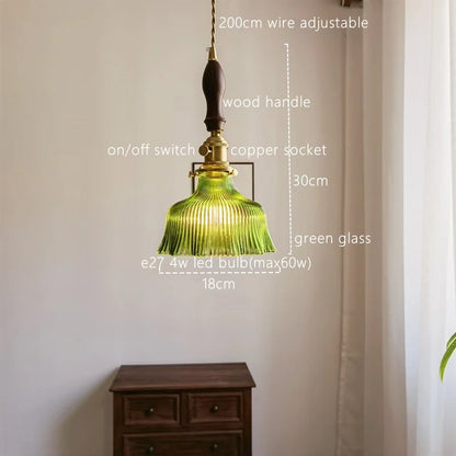 Decorbites™ Japanischer Stil Grüne Glas LED Hängelampe für die Wohnraumausstattung