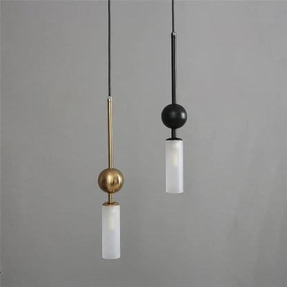 Nordic Gold and Black Glass Pendant Light
