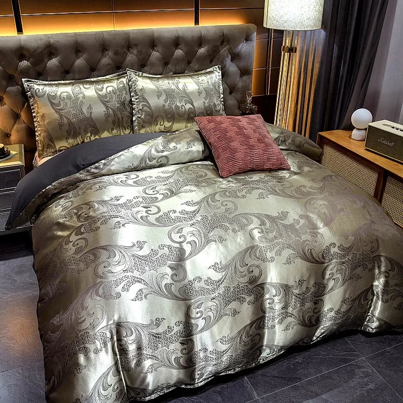 Decorbites™ Jacquard-Luxus-Bettwäsche-Set - King-Size-Daunenbettdecke & Bettdecken - Hochwertige Heimtextilien