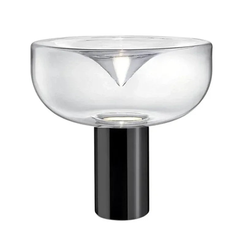 Decorbites™ Aella Tischleuchte: Elegante klare Glas-Luxus-Kunst-Schreibtischlampe für Büro, Schlafzimmer und Eingangsbereich