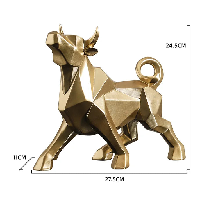 Decorbites™ Geometrische Bison-Skulptur aus Harz für Zuhause und Büro Moderne Dekoration Tischfigur