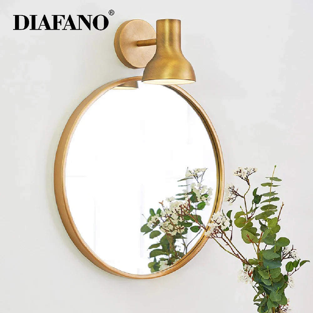 Decorbites™ Gold-Eisen Vintage Wandlampe, moderner amerikanischer Stil, LED-Spiegellicht E27