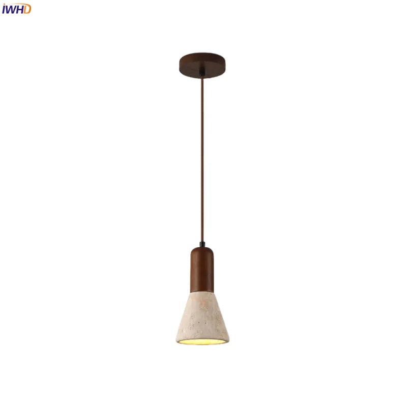 Decorbites™ Japanisches Vintage-LED-Pendant-Licht, Gelber Travertin Wabi-Sabi Hängelampe