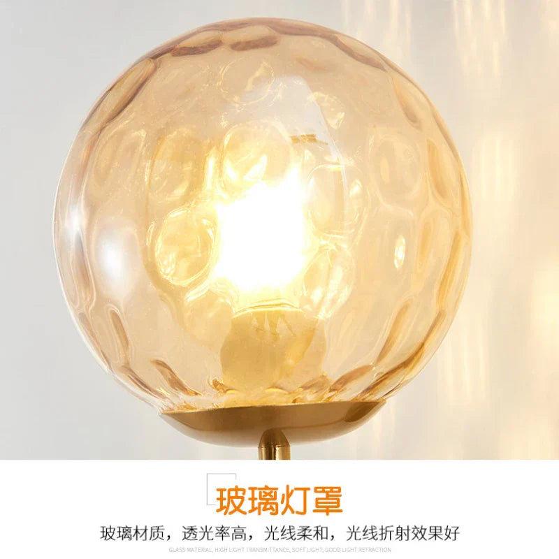 Decorbites™ Glasball-LED-Wandleuchte: Gold Nordisch Minimalistische Wandlampen Beleuchtung Schlafzimmer-Dekor-Armaturen