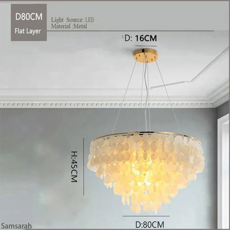 Gold Chrome Shell Chandelier
