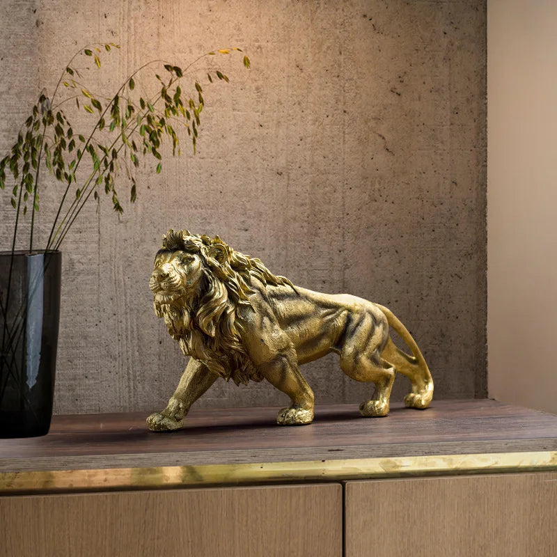 Decorbites™ Löwenkrone-Statue: Abstrakte Tier-Skulptur für Heimdekoration & Geschenke