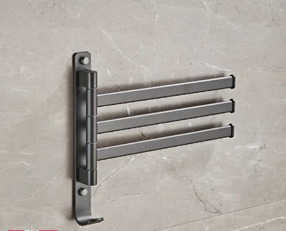 Decorbites™ Grauer Aluminium-Drehhandtuchhalter: Wandmontierter klappbarer Badehandtuchhalter