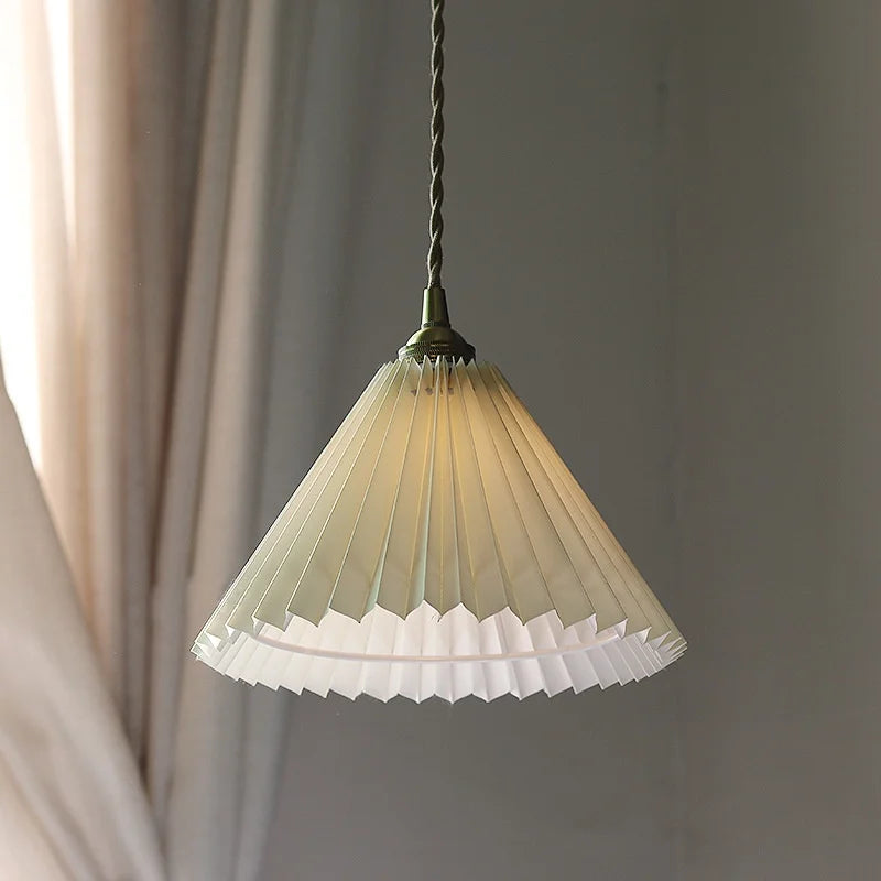 Decorbites™ LED Hängeleuchte aus Walnussholz Japanischer Stil Volant-Stoff Wohnzimmer-Dekoration