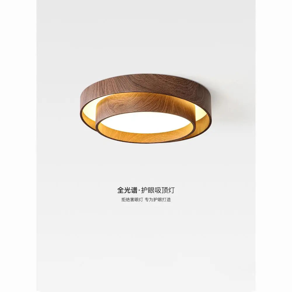 Decorbites™ Japanischer Walnuss-Schlafzimmer-Deckenleuchte Wabi-Sabi-Holzmaserung Augenschonung Studienleuchte.