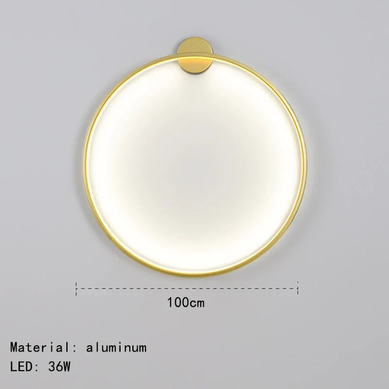 Gold Black Ring Wall Light