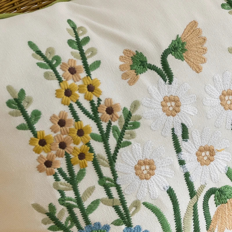 Decorbites™ Baumwoll-Leinen-Stickerei Japanischer Stil Kissenbezug 45x45cm
