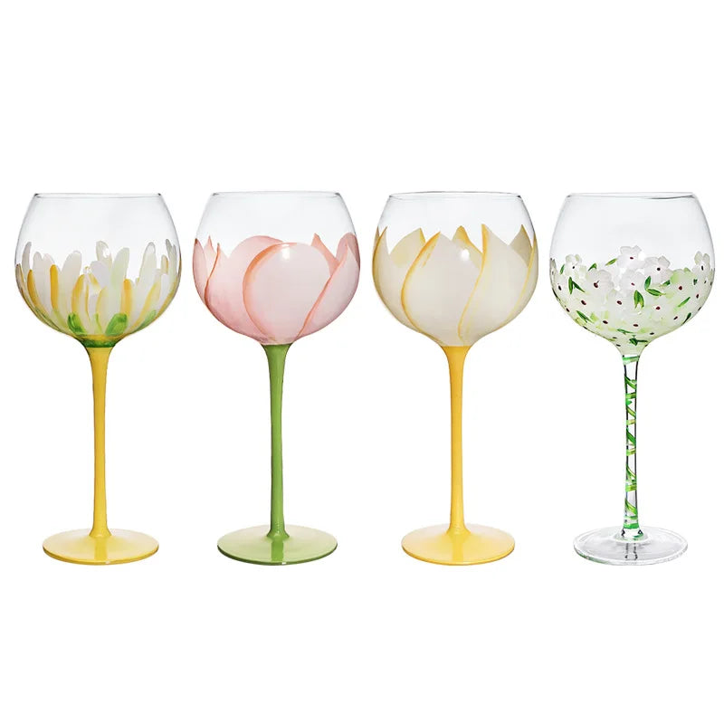 Decorbites™ Handbemalter Glasbecher: Kreative Rotweingläser für Hochzeitsfeiern
