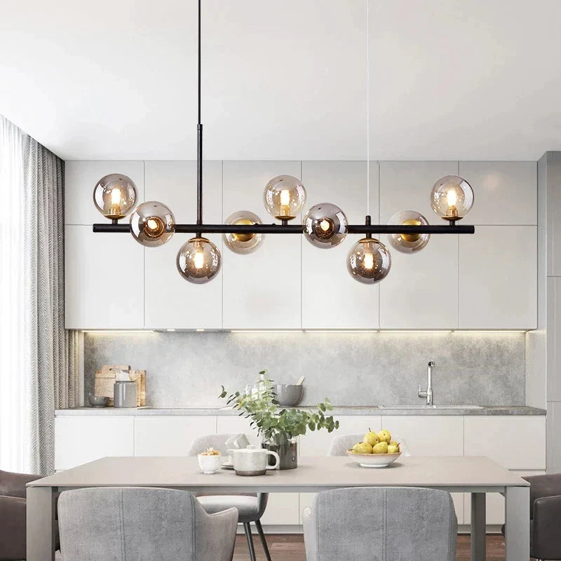 DecorBites™ Gold Glass Ball LED Pendant Light, 11 Heads, Nordic Modern Design