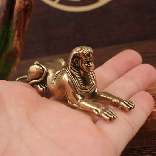 DecorBites™ Golden Sphinx Brass Egyptian Sculpture Vintage Decor Figurines Home Decor Accessories
