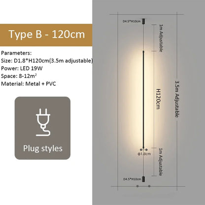 Decorbites™ Schwarz 120 cm LED Stehlampe Moderne Wohnraumbeleuchtung für Wohnzimmer Schlafzimmer Esszimmer