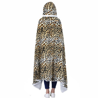 DecorBites™ Leopard Print Warm Wearable Lap Blanket - Soft Flannel Shawl Blanket