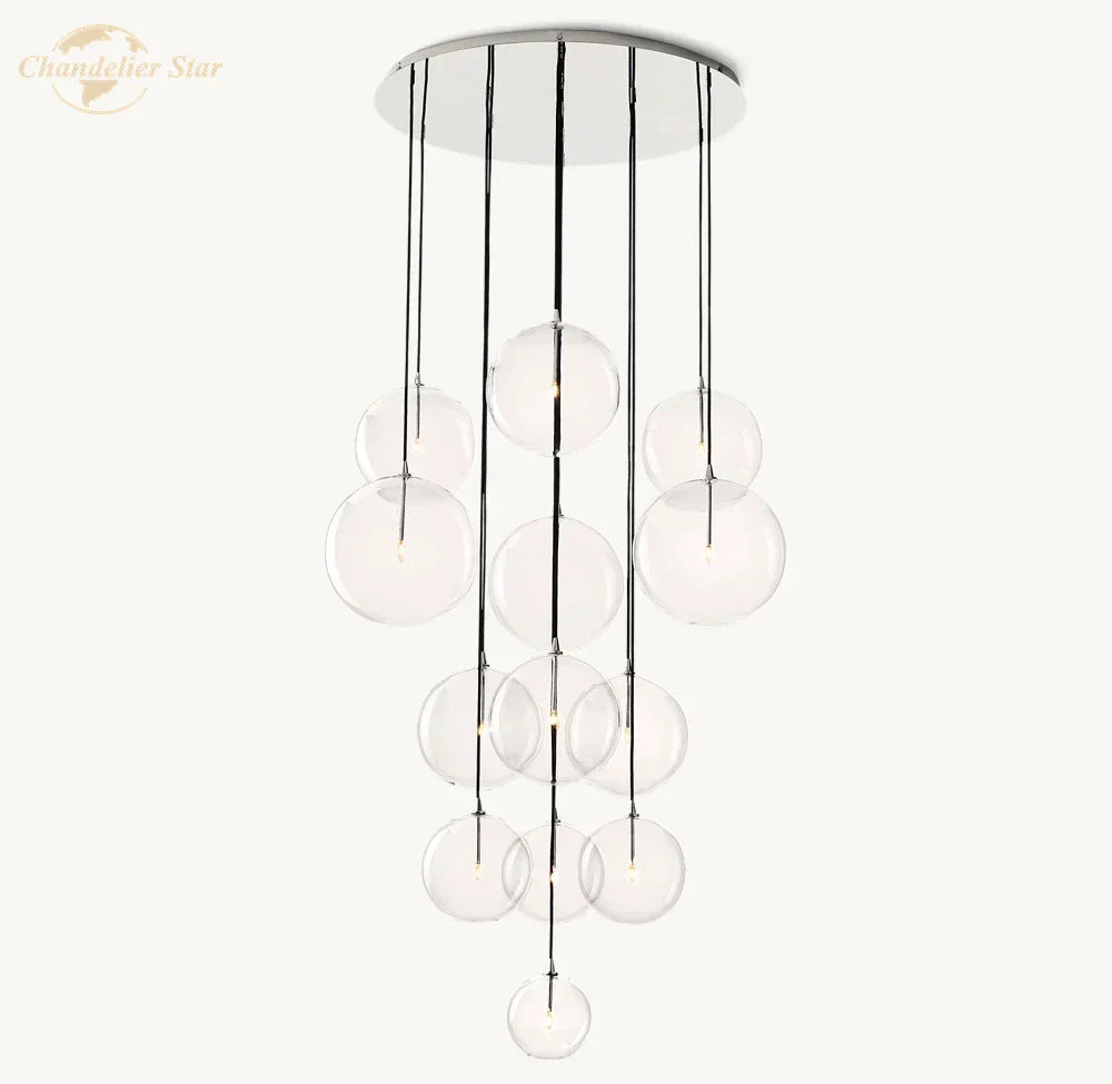 Decorbites™ Klare Glasgloben-Cluster-Kronleuchter Pendelleuchten für Wohnzimmer und Treppenhaus