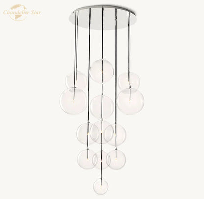 Decorbites™ Klare Glasgloben-Cluster-Kronleuchter Pendelleuchten für Wohnzimmer und Treppenhaus