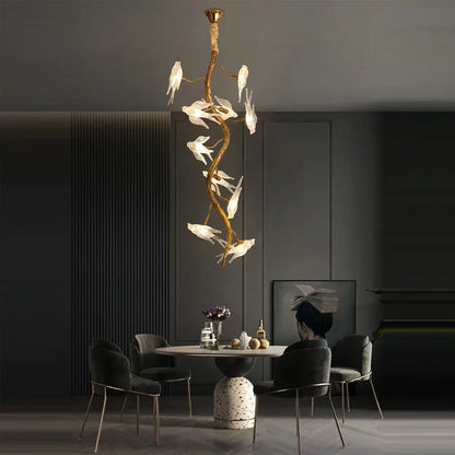 DecorBites™ Bird Crystal Glass Branch Chandelier for Living Room, Bedroom, Hotel