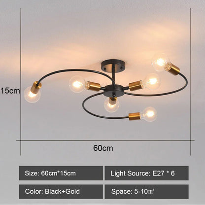 Decorbites™ Schmiedeeisernes Kronleuchter LED-Deckenleuchte Modernes Vintage-Dekor-Beleuchtung