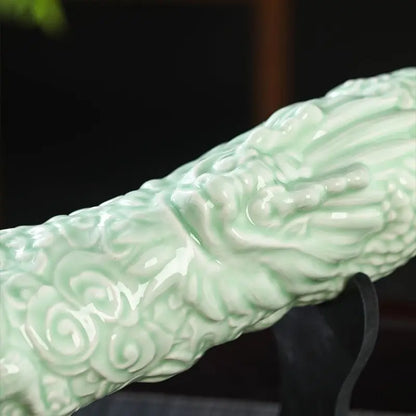 DecorBites™ Dragon Patterned Ceramic Wine Bottles, Racks & Ornaments