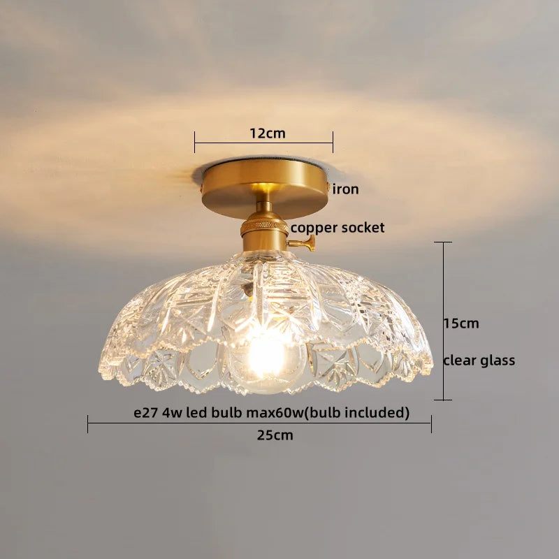 DecorBites™ Glass Copper LED Ceiling Light - Simple Art Decorative Chandelier