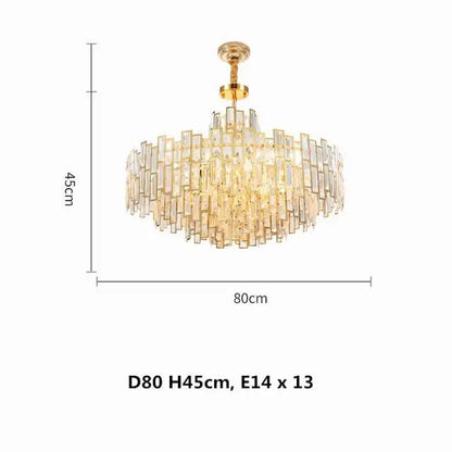 Decorbites™ Gold-Stahl-Kristall-Hängeleuchter - Luxuriöse LED-Hängeleuchte für Esszimmer