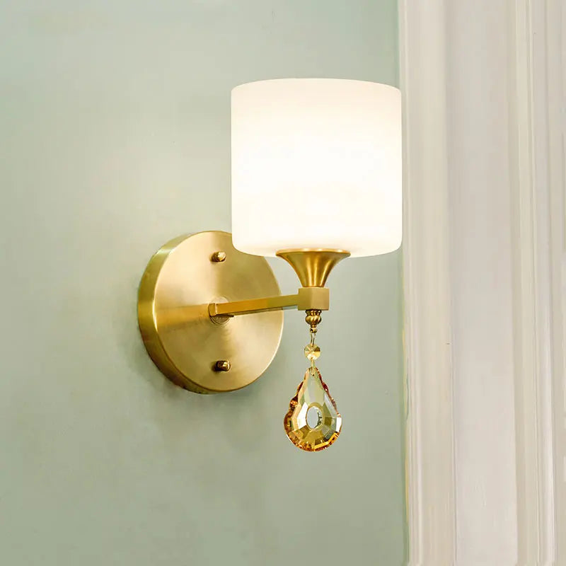 DecorBites™ Crystal Copper Wall Lamp for Living Room, Bedroom, and Study