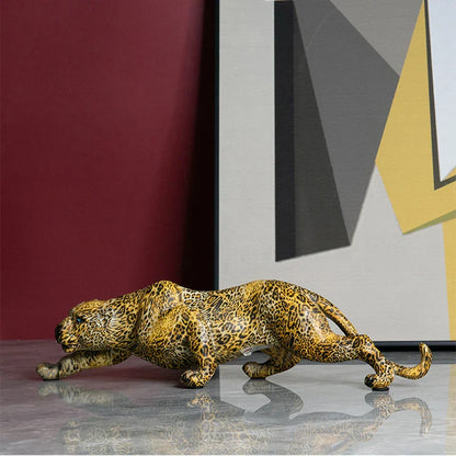 Decorbites™ Leopard-Harzstatue: Moderne Afrikanische Wildtier-Panther-Skulptur für Zuhause & Büro