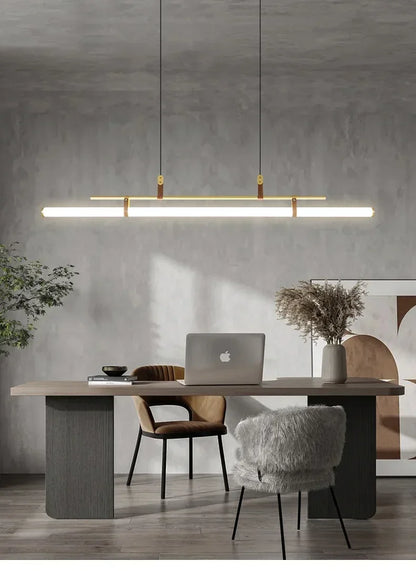 Decorbites™ Eden Moderne Schwarze Goldene Lederrohr-LED-Hängeleuchter