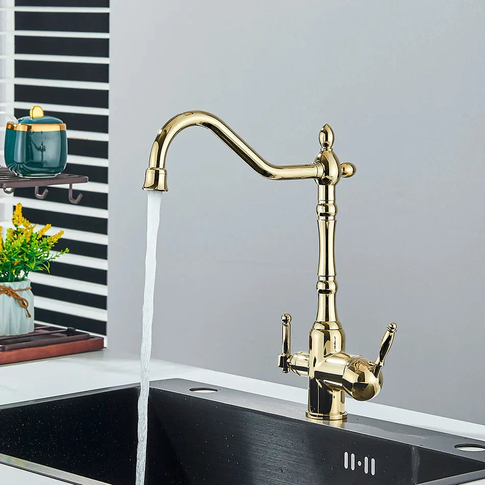 Decorbites™ Doppelauslass-Filterarmatur mit 360°-Drehung zur Küchen-Wasserreinigung