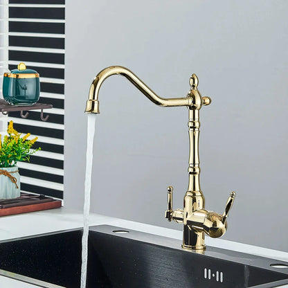Decorbites™ Doppelauslass-Filterarmatur mit 360°-Drehung zur Küchen-Wasserreinigung