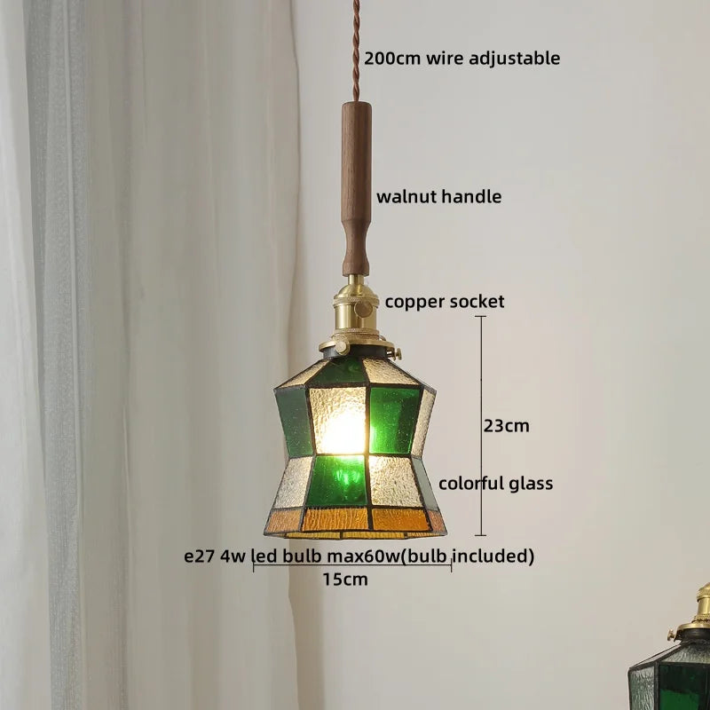 Decorbites™ Kupfer-Walnuss-LED-Hängeleuchten, moderne Hängelampe für Flur, Schlafzimmer, Esszimmer