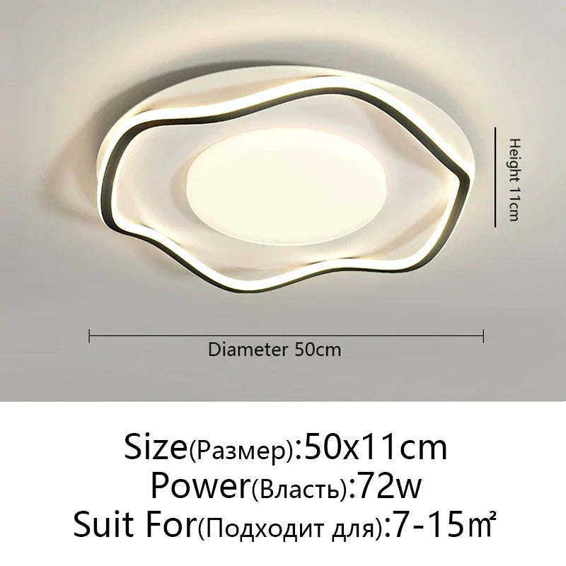 White Minimalist Ceiling Light 50cm Dimmable