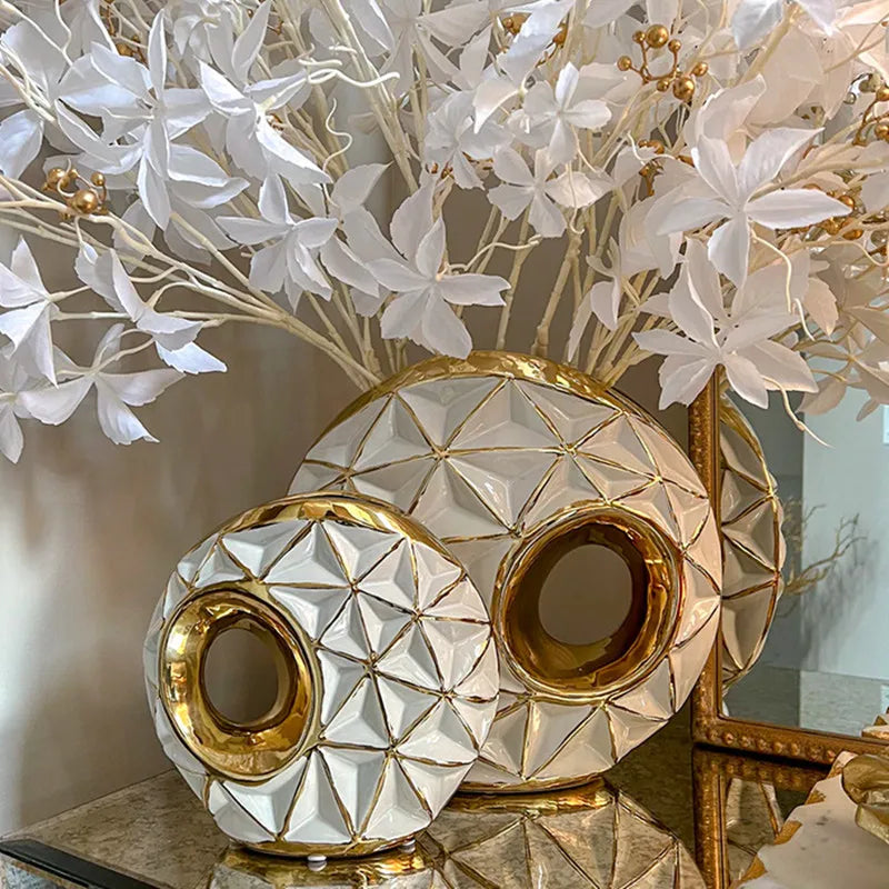 Decorbites™ Goldene Keramikvase für Hochzeit und Heimdekoration