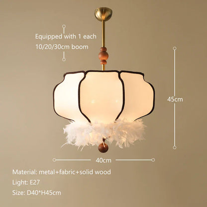 Decorbites™ Französisches Vintage-Stoff-Leuchter-Pendant-Lampe – LED-Hängeleuchte für Zuhause und Restaurant