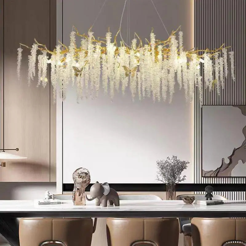 Gold Branch Aluminum Pendant Light 14-Light