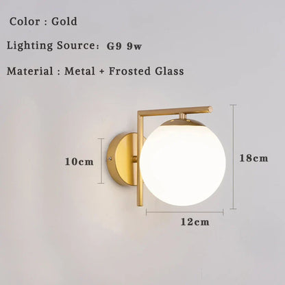 DecorBites™ Glass Ball LED Wall Lamp for Bedroom Living Room Indoor Lighting