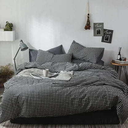 Decorbites™ Japanischer Stil Baumwollbedrucktes 4-teiliges Bettwäsche-Set mit beidseitigem Design